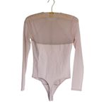 Abercrombie & Fitch Long Sleeve Sheer Keyhole Bodysuit XS Beige Quiet Luxury Photo 1