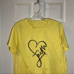 SheIn Yellow Crew Neck “Faith” Heart Short Sleeve Tee 1XL Photo 5