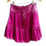 Pilcro By Anthropologie Distress Wash Flounce Peasant Mini Skirt Size Small Pink Photo 0