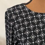 J Jill Wearever collection layered tunic oriental Geo print and solid black Size L Photo 5