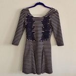 Free People  Navy & Cream Striped Fitted Dress Size XS Photo 0