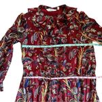 & Other Stories & Other Stories Red Floral Print Midi Dress Lined Tie Waist Size 6 Boho Cottage Photo 5