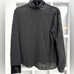 Mare Mare Women’s Hunt Velvet Sheer Polka Dot Blouse Black Size Medium M Photo 0
