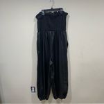 Anthropologie By  Faux Leather Balloon Jumpsuit size Large EUC black womens Photo 6