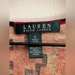 Ralph Lauren Lauren  Southwest Tribal Ruffle V Neck top Blouse 3/4 sleeve stretch Photo 2