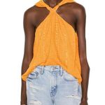 frame denim NWOT Frame Draped Halter Yellow Orange Silk Sleeveless Top MEDIUM Photo 0