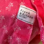 Frank & Eileen  size Large Paul Shirt Pink Linen Palm Tree Print Button Down‎ Photo 3