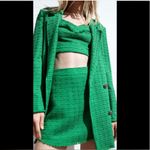 ZARA  textured double breasted green blazer(Size S) Photo 1