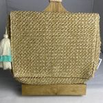 Philosophy Tan Woven Clutch with Tassel Photo 1