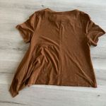 Chico's Faux-Suede Angled Top Brown 2 EUC Photo 8