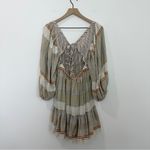 Free People  Cozy Striped Mini Dress in Ivory Combo Size Small Photo 4