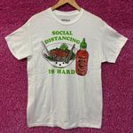 Social distancing is hard damn siracha Tshirt size medium Photo 0