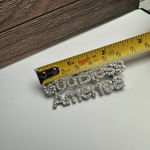 God Bless America Rhinestone Brooch Pin Silver Tone Clear For American Patriot Photo 3