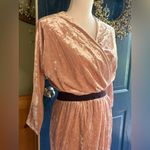 Eva Mendes velvet peach wrap dress size XS Pink Photo 2