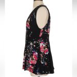 Free People  Black Floral Mini Dress Photo 3