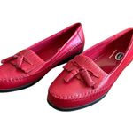 Dr. Scholls Red Leather Double Air-Pillo Insole Loafers Size 8W EUC Photo 0