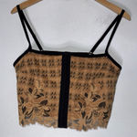 Aerie  Top Women Large Casual Tee Brown Lace Corset Hooks Cropped Sexy‎ Summer Photo 0