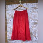 Mille resort and travel coral smocked waist button front midi skirt size medium Red Photo 1