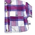 SO  Cropped Plaid Jacket XL Pink Purple Oversized Cabin core Ski Resort Cozy Cute Photo 15