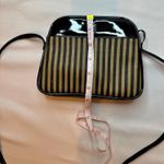 Designer Originals Vintage Fendi-Inspired Black/Tan Striped Neoprene Pequin Crossbody Purse Photo 8