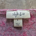 Style & Co Embellished Graphic Pink and Black Patterned Y2K vintage 2000s Blouse Small Photo 5