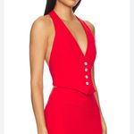 Lovers + Friends Revolve Zinnia Vest Red Size X-Small XS Cropped Halter Button Photo 2