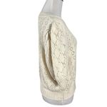 Free People Ethereal Dainty Pointelle Open Knit Pullover Sweater Ivory Medium Photo 4