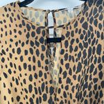 Good American Leopard Keyhole Blouse Size 0 X Small Animal Print Top Date Night Photo 8