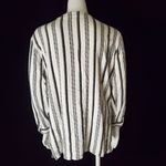 Topshop White & Black Striped V-Neck Button Down Shirt (6) Photo 7