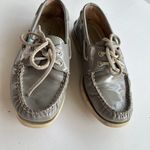 Sperry  Gray Patent Leather Carrie Metallic Boat Shoes‎ Photo 1
