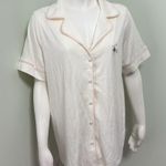 Moon milk short sleeve button down sleep shirt medium Silver Photo 3