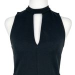 EXPRESS Black High Neck Keyhole Midi Dress with Front Slit Size 6 Photo 1