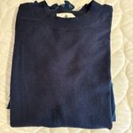 Betsey's Boutique Sweater Womens Medium Long Sleeve Pullover Textured sleeve top Blue Size 8 Photo 2
