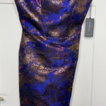 NWT Liv Foster Jacquard Strapless Metallic Mini Dress Photo 0