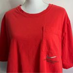 Nike • Solid Red Semi Cropped Swoosh Tee Shirt Photo 3