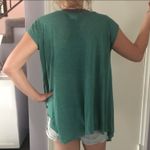 H.I.P. uneven hem flowy green top with round neck Photo 2