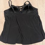 Aqua Green PLUS Size 20 20W 2X Black Strappy Swim Tankini Top Swimsuit Lace Up Photo 3