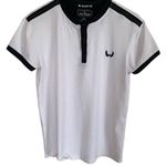 Nick Danger ND women's size small white quarter snap short sleeve polo shirt Photo 5