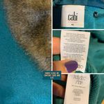 CAbi TEA ROOM TEAL KNIT W/BROWN FAUX FUR DETACHABLE COLLAR CARDIGAN SWEATER (XS) Photo 8