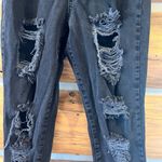 Mossimo Distressed Black Skinny Jeans High Rise Mom Jean Size 10 Photo 1