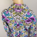 Talbots  Roll-up Long Sleeve Cotton FLORAL/POLKA DOT Blouse Sz S Multicolored‎ Photo 5