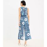 Loft Ann Taylor  Blue Paisley Print Sleeveless Wide Leg Romper Jumpsuit Size S Photo 2
