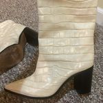 Schutz Womens  Maryana Block Crocodile High Heel Boots Embossed Leather Boot Photo 9