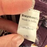 World Market Tunic Dress Boho Hippie Tassel Purple Cold Shoulder Geometric L/XL Size L Photo 9