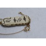 Source Unknown Unique Signed Egyption Hieroglyphics Stone Gold Tone Pendant Necklace Photo 3