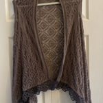 Moth Anthropologie Asymmetrical Brown One Size Cascade Cardigan Boho Festival Photo 0