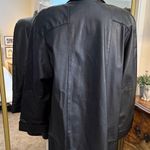 Vintage Rhinestone Studded Black Leather Women's Jacket with Shoulder Pads Size 1X Photo 5