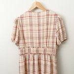 FARROW | Marissa Plaid Prairie Dress Empire Waist Midi Brown Button | Medium Photo 5