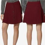 Avec Les Filles  Snap Down Skirt Burgundy Size 8 Photo 1