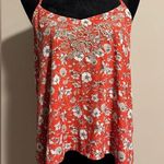 Hollister EUC Red and White Embroidered Y2K floral tank size medium Photo 0